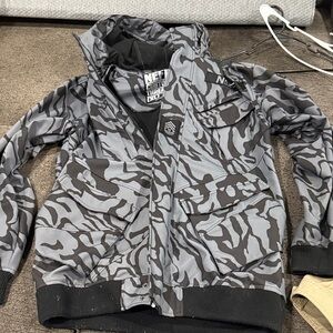 Neff Kids Urban Camo Puffer Jacket - Black and Gray